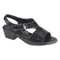 Women's Suntimer Heel Strap Sandal in Black Croc Wide