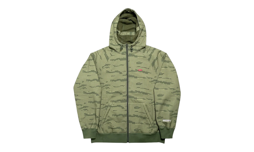 WINDSTOPPER Zip Up Hooded Sweatshirt "FW21 - Olive Grid Camo" SU27131