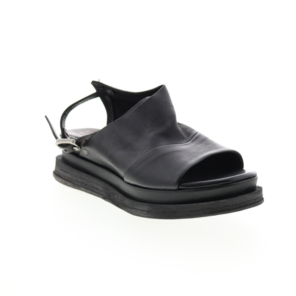 Lira A15027-101 Womens Black Leather Platform Sandals Shoes