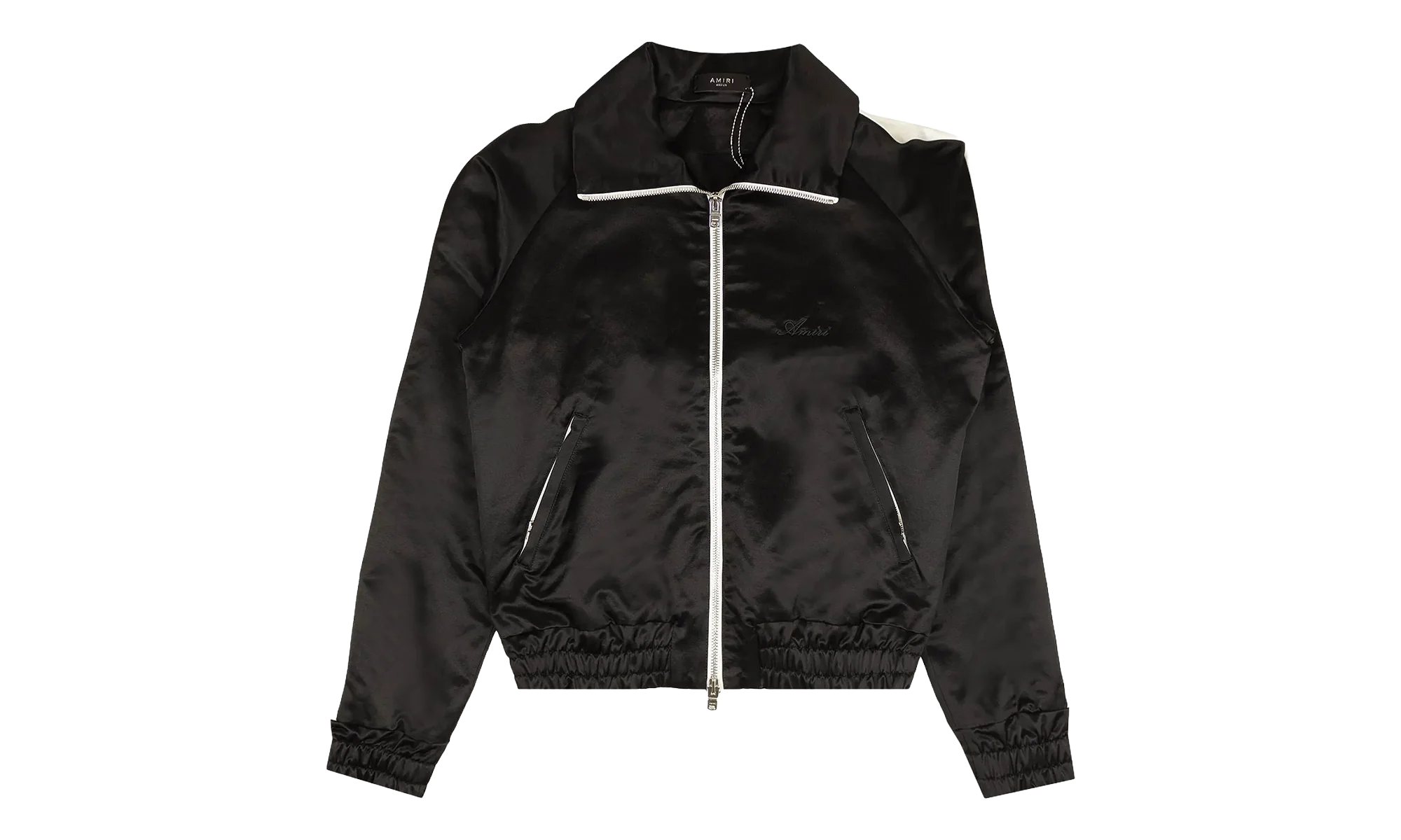 Full Zip Satin Track Jacket "Black" MJT001 001
