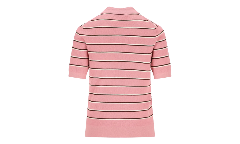 Striped Cotton Knit Polo Shirt WMNS "Pink" MMLB35 183M F0028