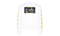 Caravaggio Print Slim Fit Sweatshirt "Saint Jerome Writing - White / Yellow" OMBA025F21FLE0090184