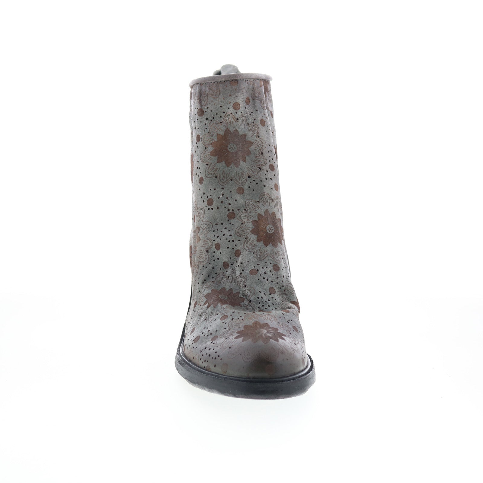 Jase Floral A24214-301-6963 Womens Gray Leather Casual Dress Boots