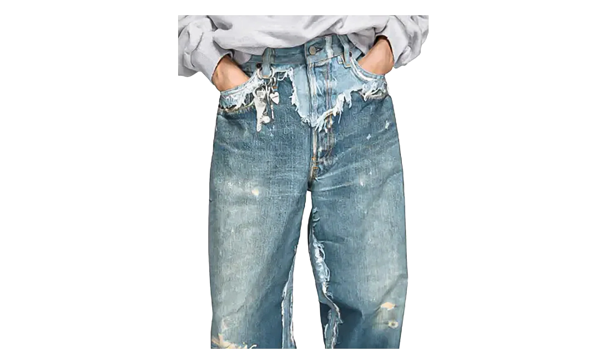 Trashed Trompe L'Oeil Jeans "Mid Blue" CK0140AUZ