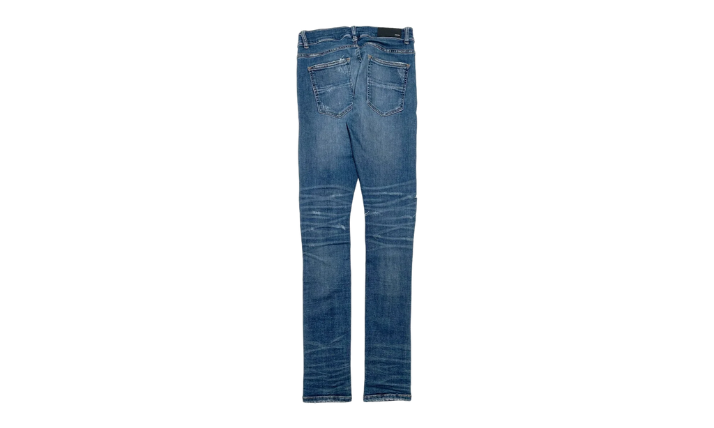 MX1 White Leather Patchwork Jeans "Classic Indigo (2017)" AMLPWJCI2017