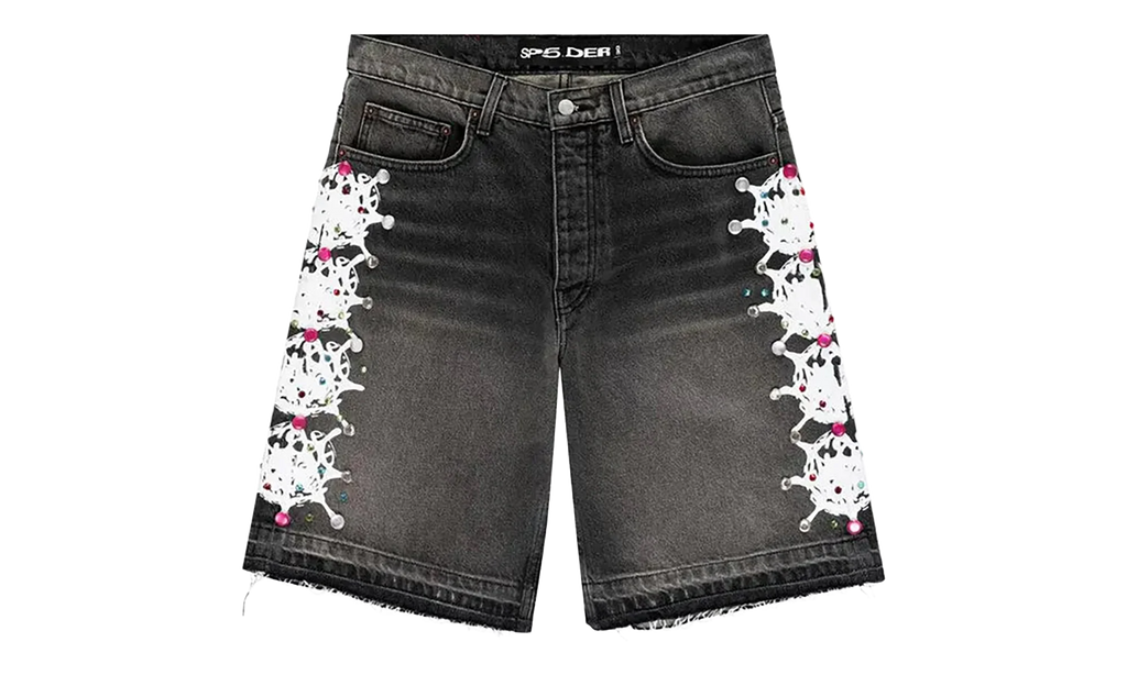 WEB STONE DENIM SHORTS "Black Wash" SP5der96