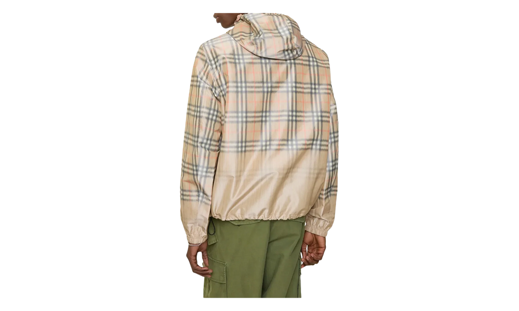 Gradient Check Hooded Jacket "Sand Beige" 8118831