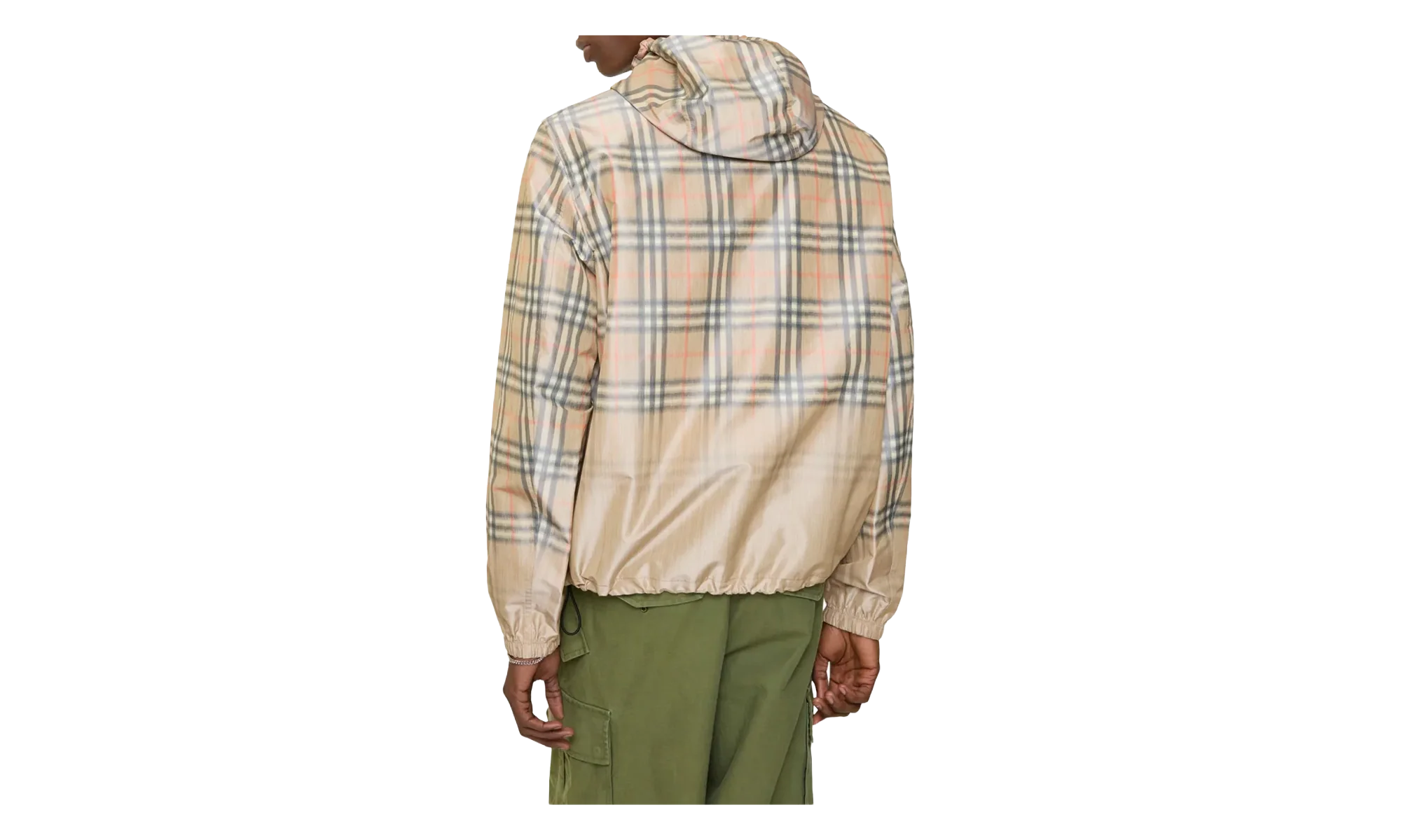 Gradient Check Hooded Jacket "Sand Beige" 8118831