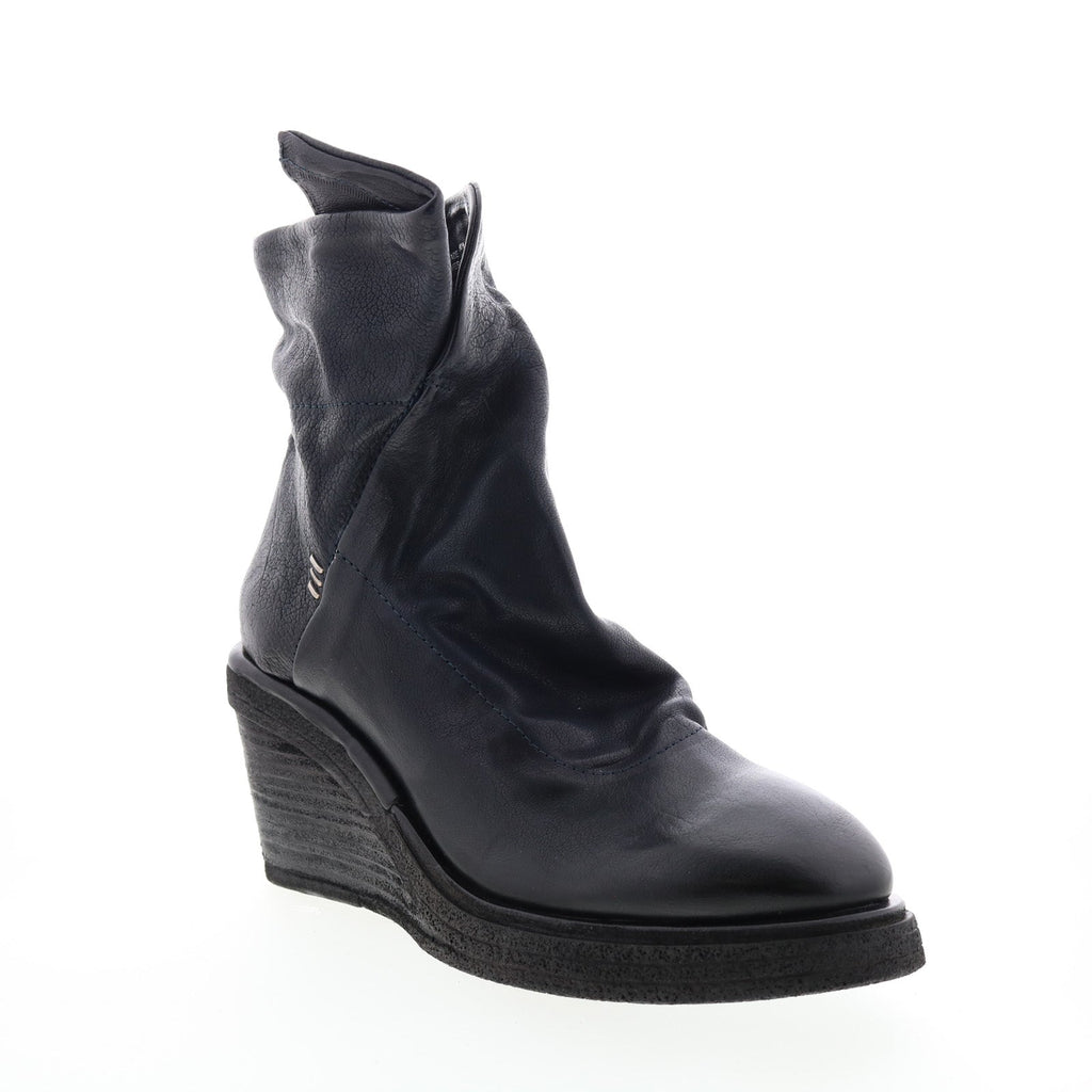 Tremont A30205-201 Womens Blue Leather Zipper Casual Dress Boots
