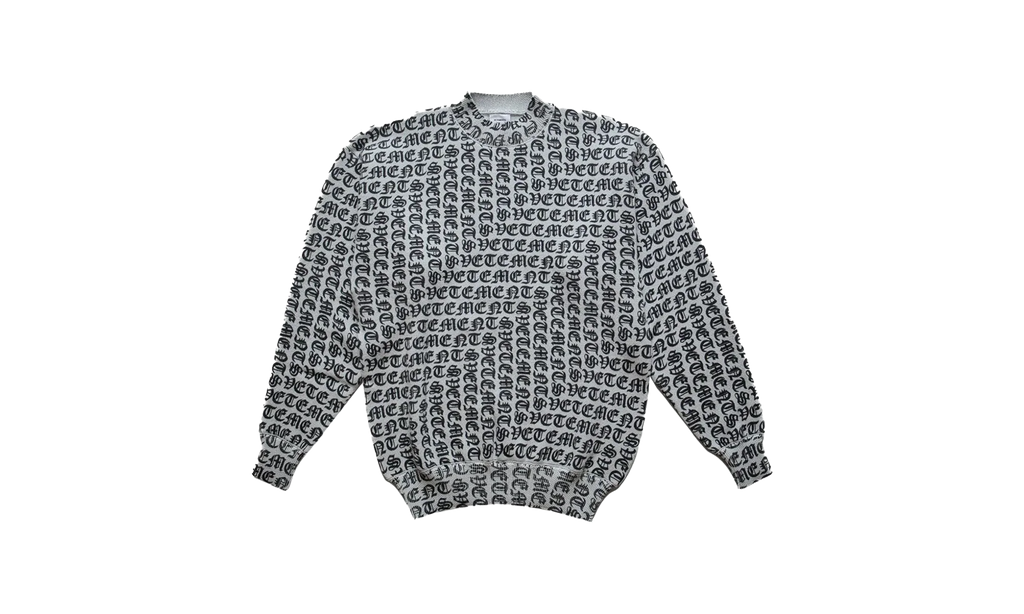Vetements Gothic Monogram Sweater Grey "Grey" UA65KN210G