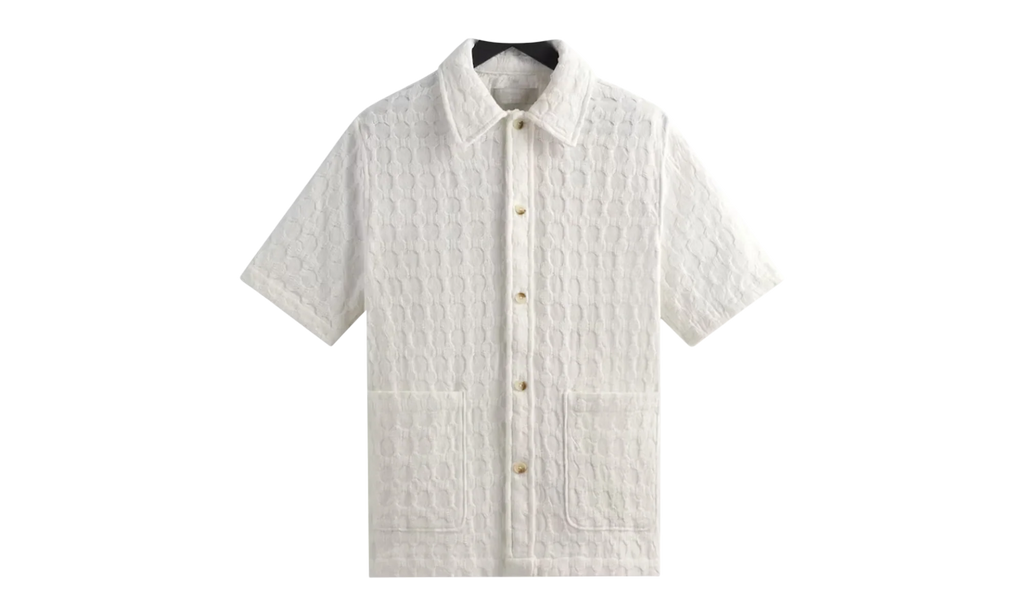 Honeycomb Dobby Boxy Collared Overshirt "White" KITH25
