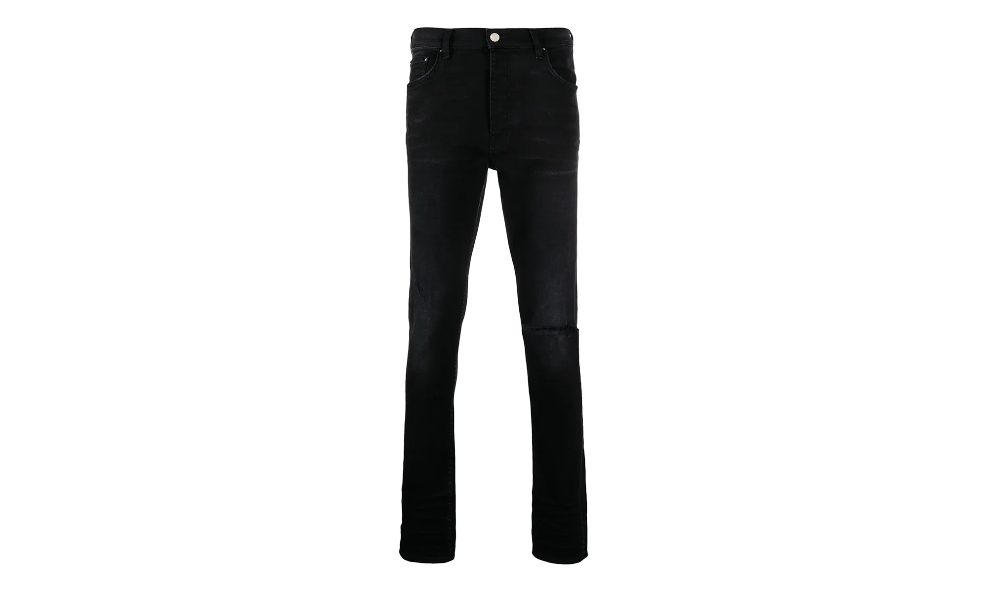 Slit Knee Cotton Denim Jeans "Antique Black" MDS003 003