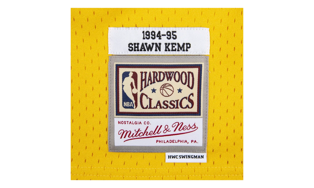 NBA Shawn Kemp Reload Swingman Jersey "1994 Seattle Supersonics - Yellow" SMJYCP19285 SSUYELL94SKE