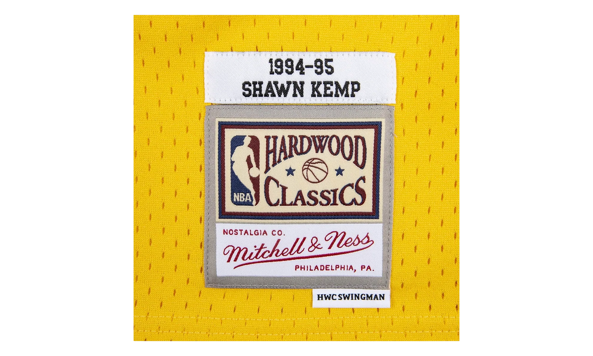 NBA Shawn Kemp Reload Swingman Jersey "1994 Seattle Supersonics - Yellow" SMJYCP19285 SSUYELL94SKE
