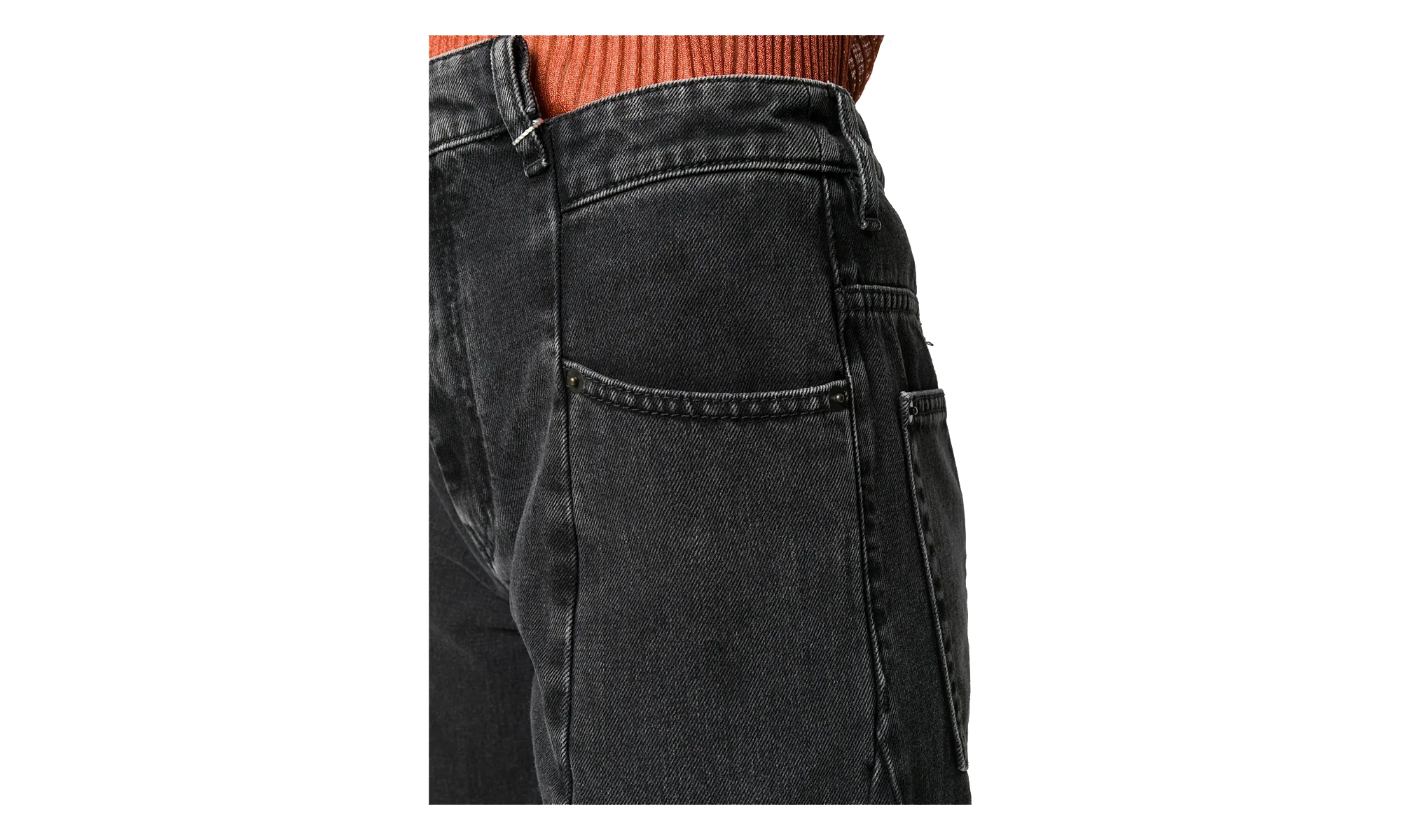 5 Pockets Asymmetrical Waist Jeans "Medium Stone Black" S51LA0133S30496961