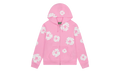 The Cotton Wreath Zip Hooded Sweatshirt "Pink" DT330