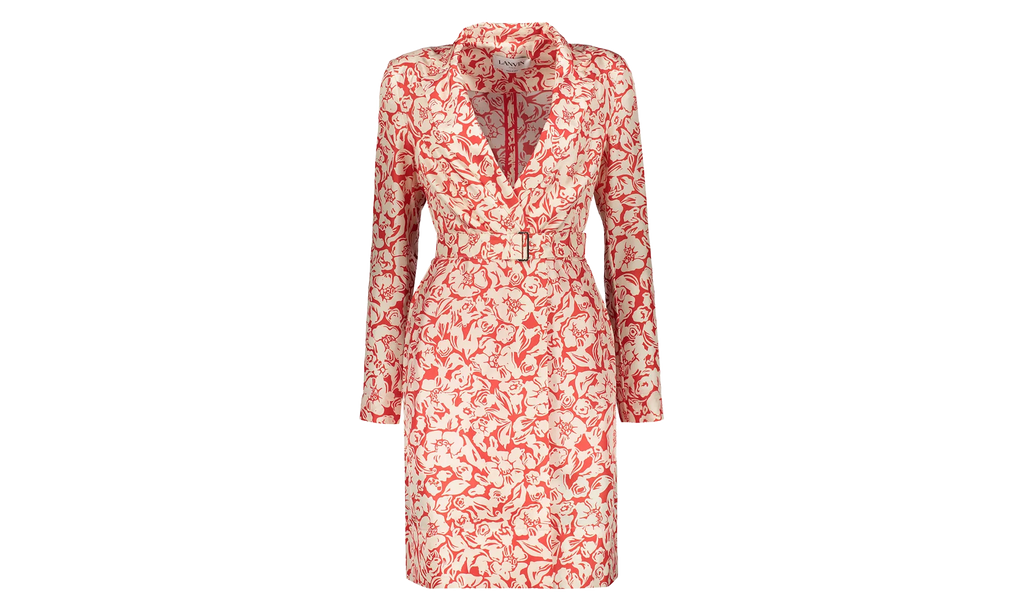 SILK FLORAL WRAP MIDI DRESS "Red" RW DR0013 5615 P23 37