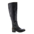 Sonny A50310-203 Womens Black Leather Zipper Knee High Boots