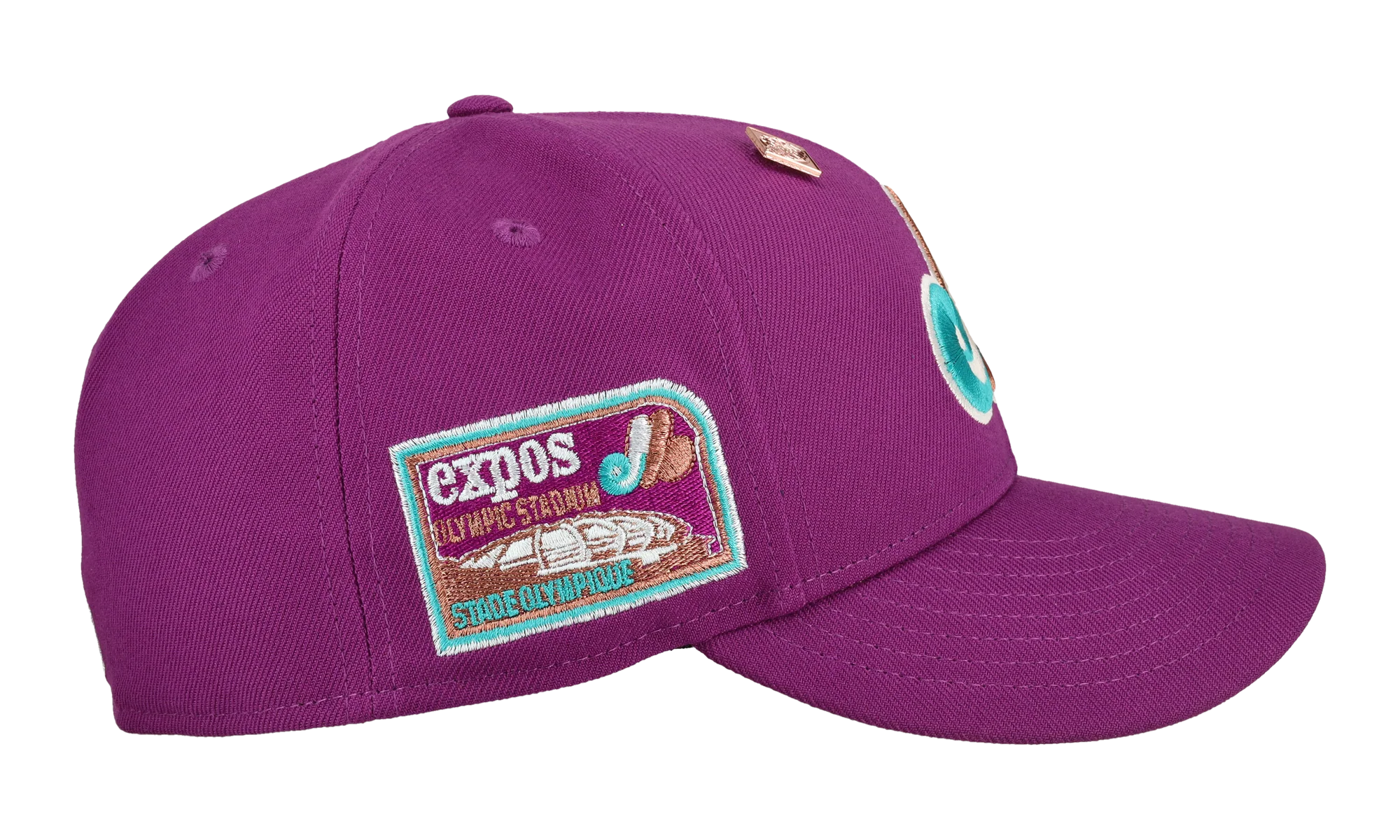 59FIFTY Montreal Expos Olympic Stadium Fitted Hat "Purple Metallic" NE437