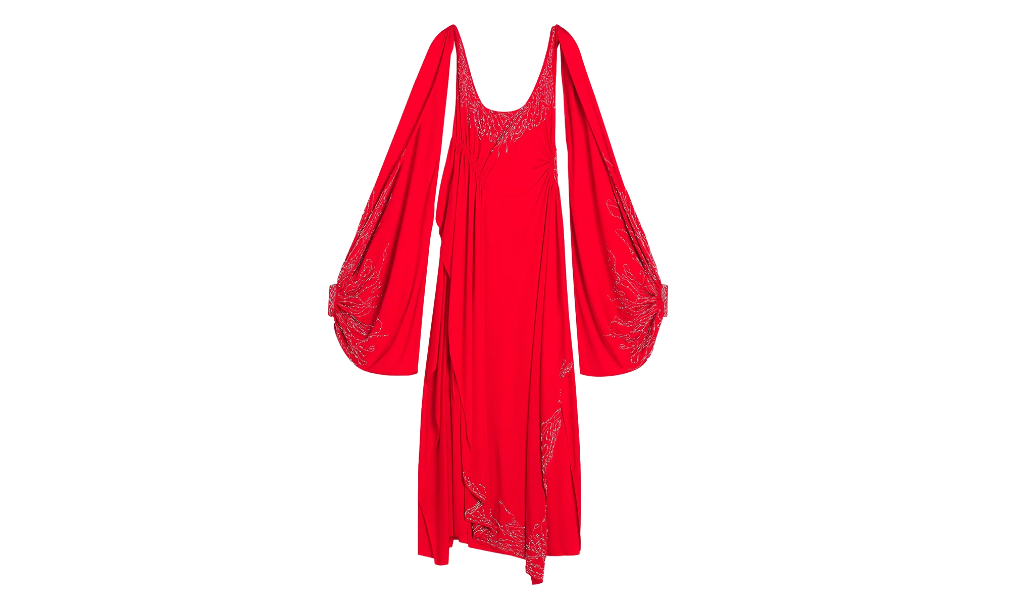 EMBROIDERED DRESS WITH OPEN SLEEVES "Red" RW DR9019 4893 E24 340