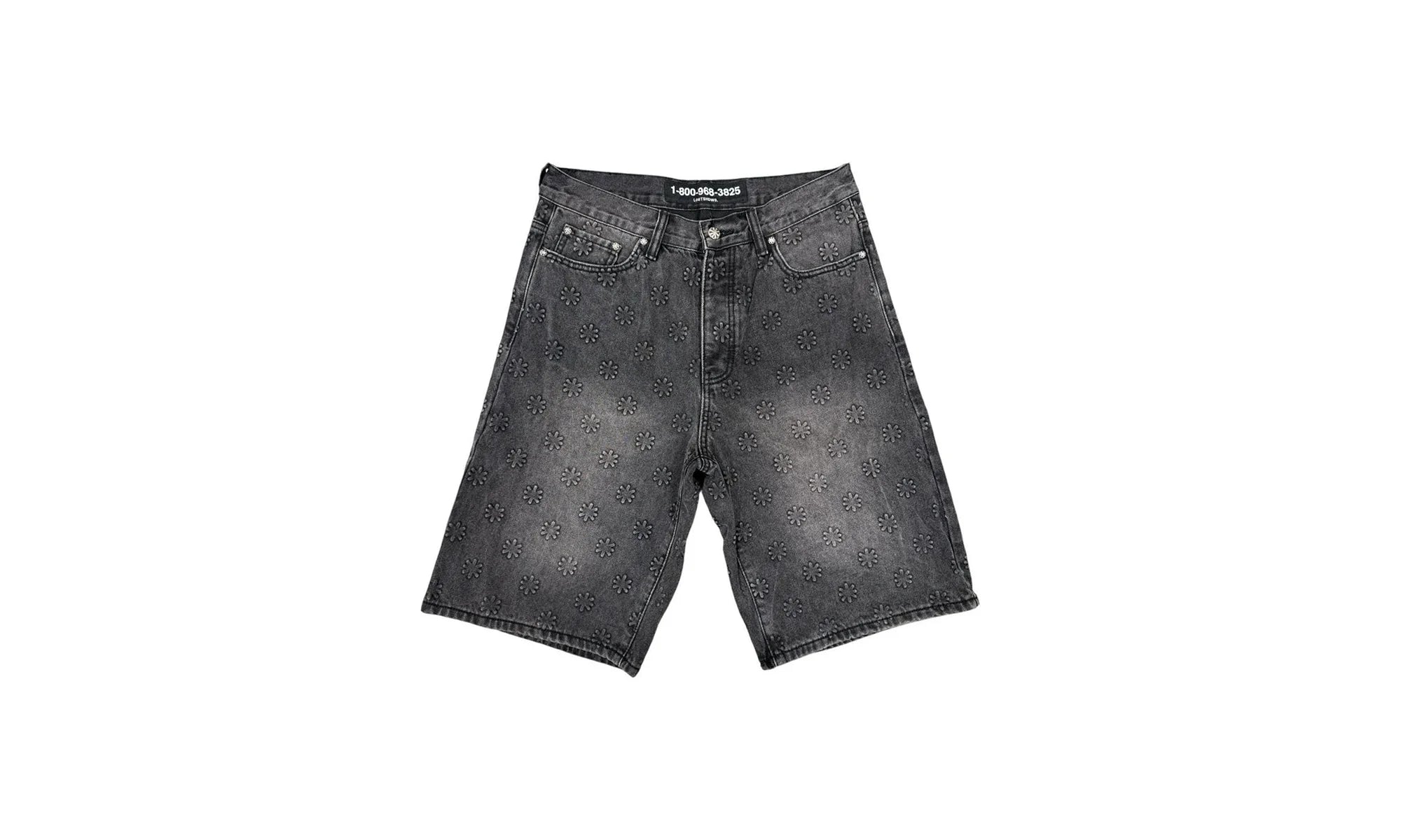Embossed Jean Shorts "Black" 10049739