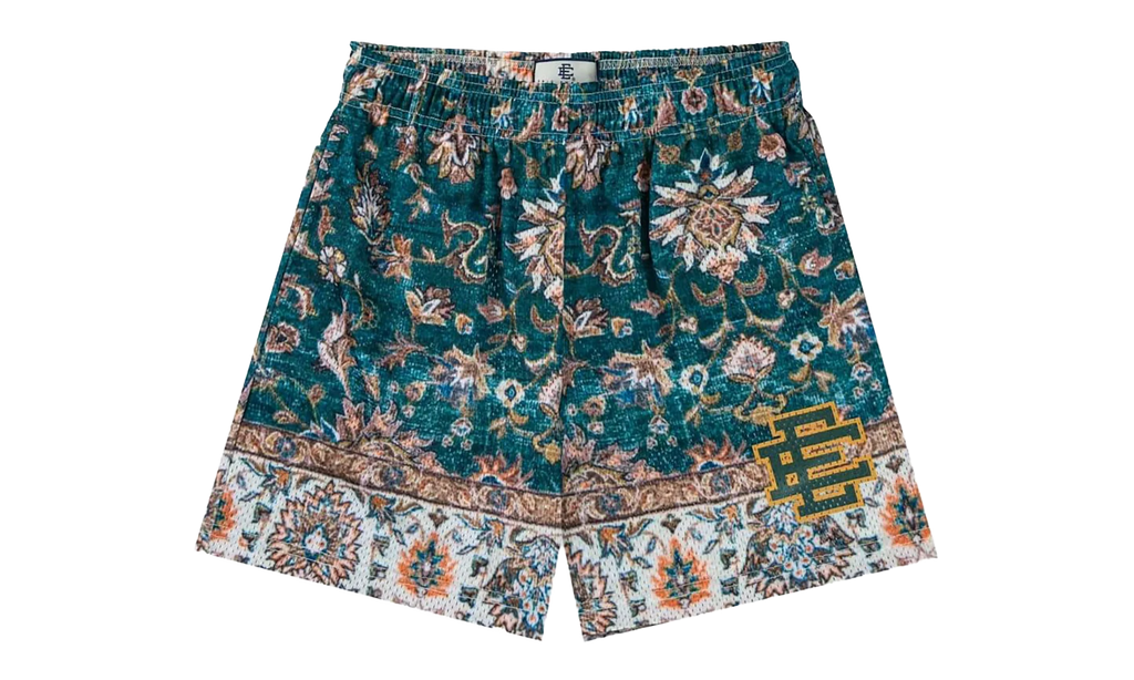 EE Basic Shorts "Rug Print - Green / White" EE186