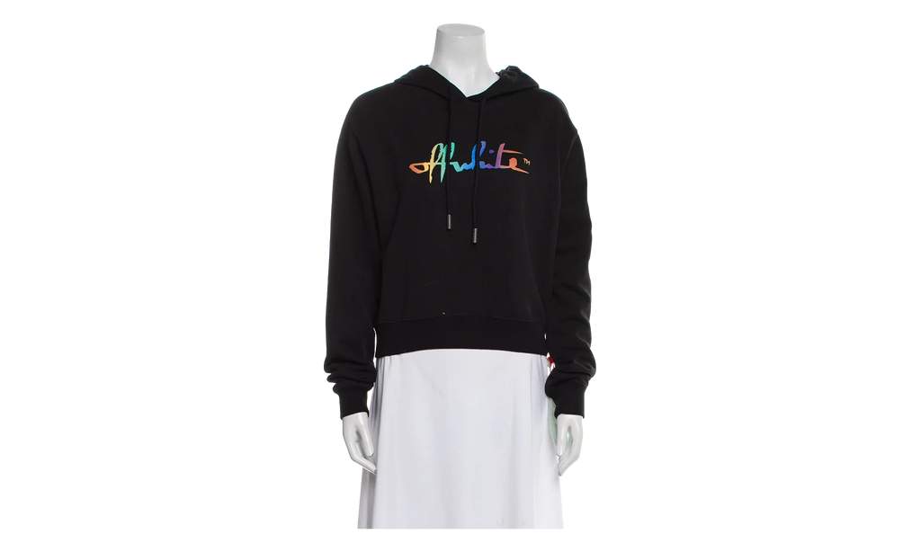 Rainbow Cropped Hoodie "Black / Multicolor" OWBB016R21JER0021084