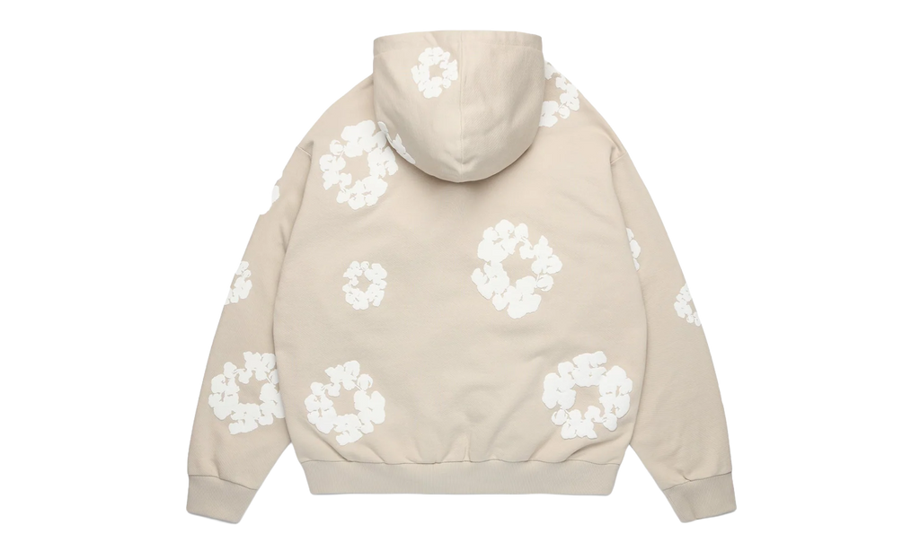 Cotton Wreath Zip Hoodie "Cream" DT613
