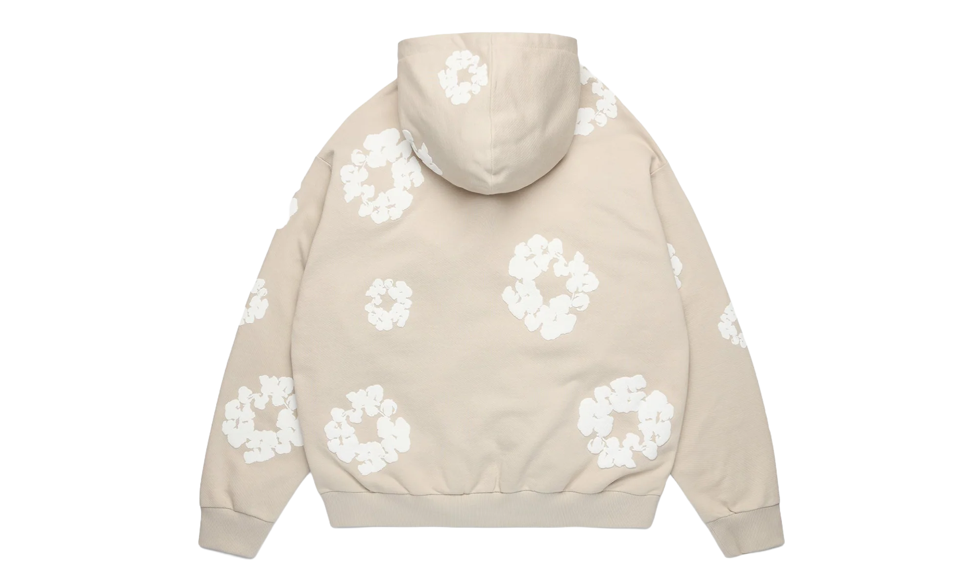 Cotton Wreath Zip Hoodie "Cream" DT613