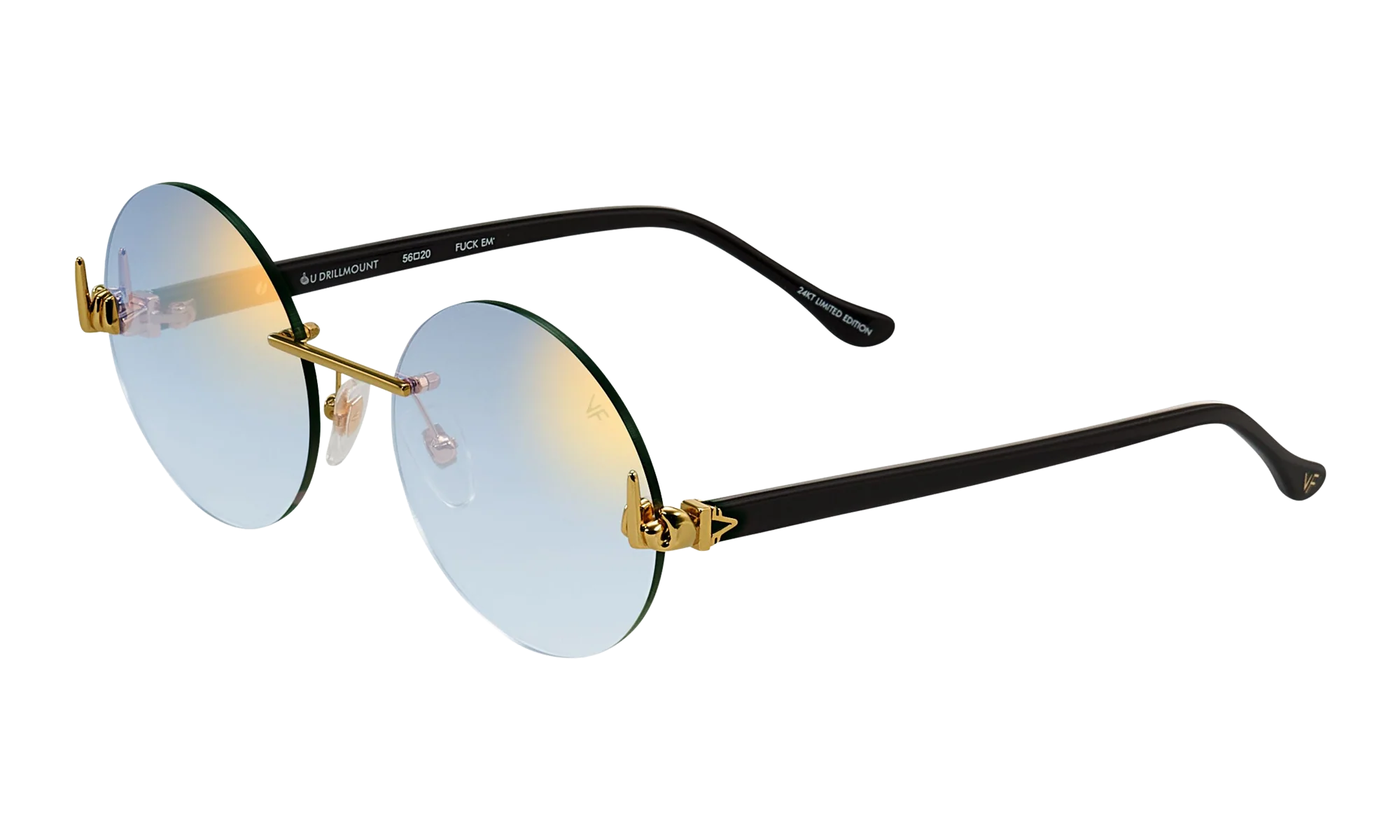 508 Rimless Drill Mount F.U. Edition 24KT "Yellow Gold / Black / Flash Grail" DMMF2 0004 9B2