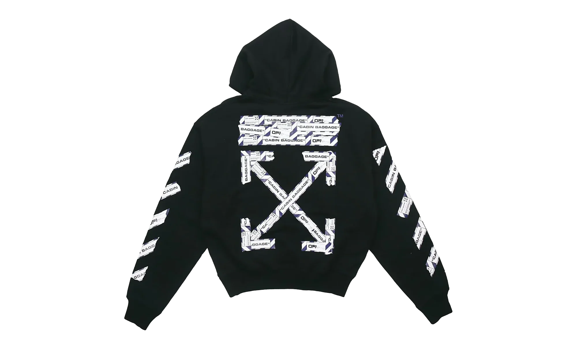 Back Arrow Printing Loose Hoodie "Black" OMBB037S20E300031088