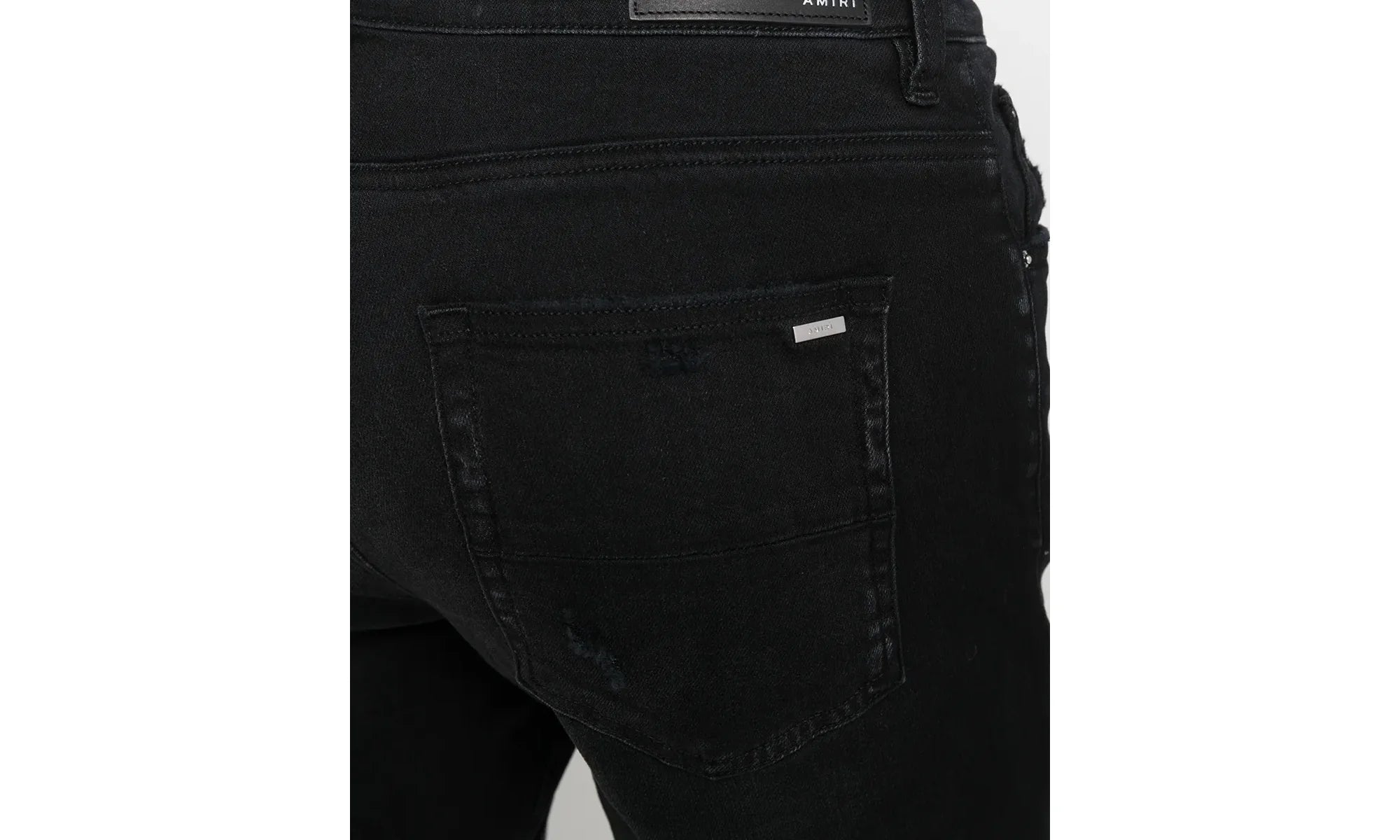 Slit Knee Cotton Denim Jeans "Antique Black" MDS003 003