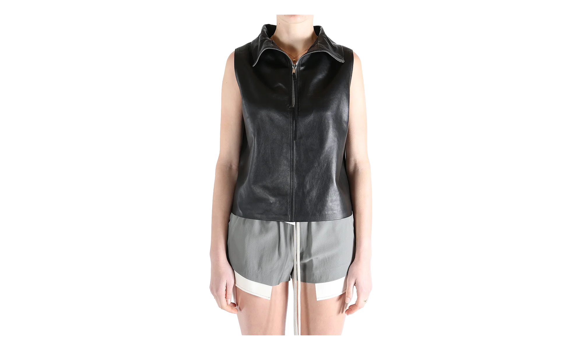 Short Sleeve Tabard in Pelle Top WMNS "Black" RP01F6116 LBY 09
