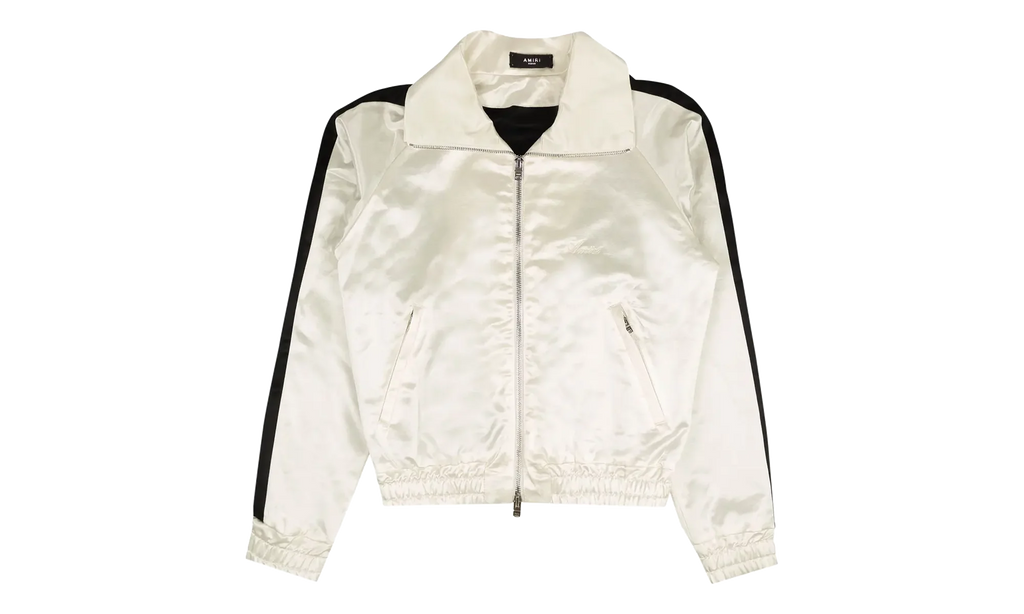 Full Zip Satin Track Jacket "White" MJT001 111 WHIT