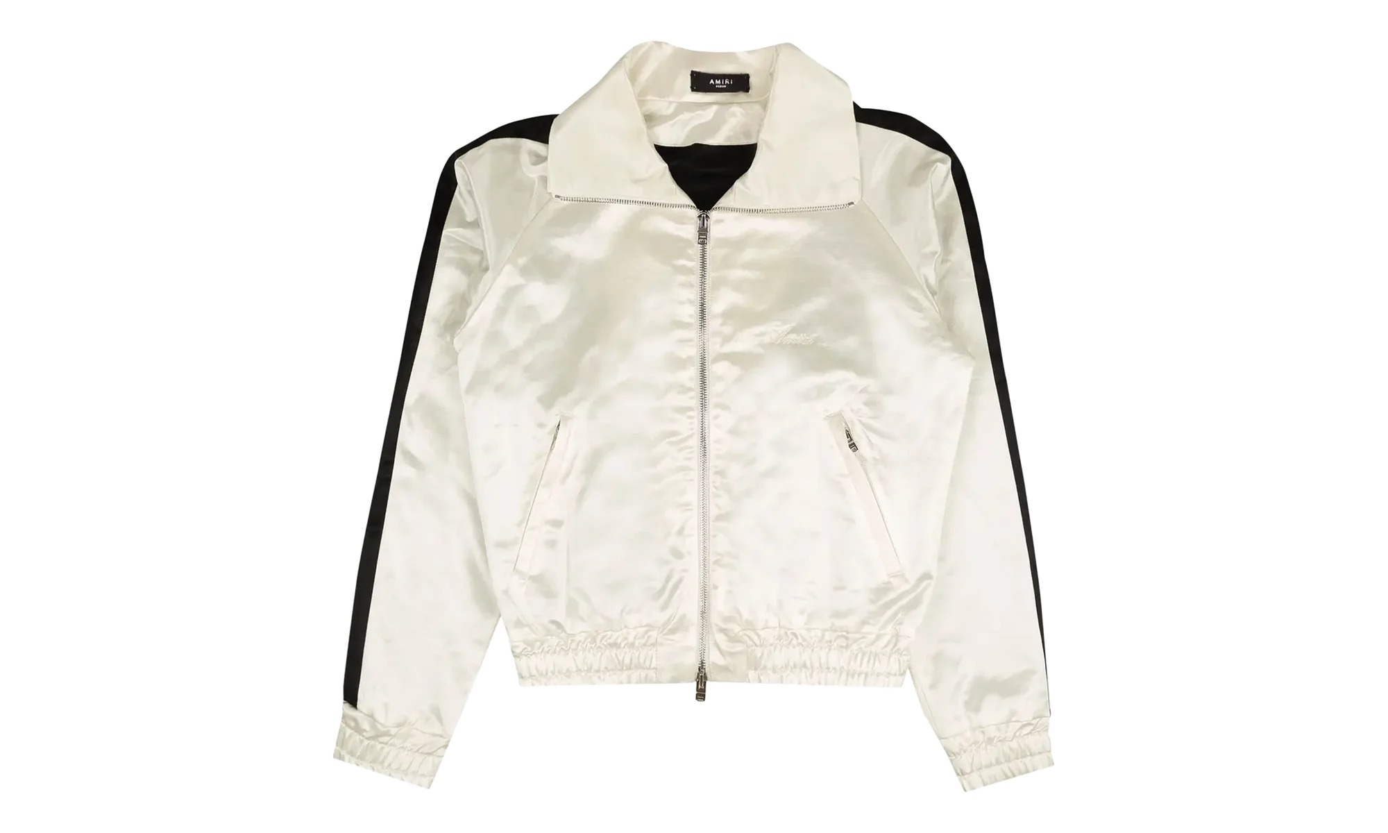 Full Zip Satin Track Jacket "White" MJT001 111 WHIT