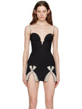 Midnight Crystal Split Mini Dress