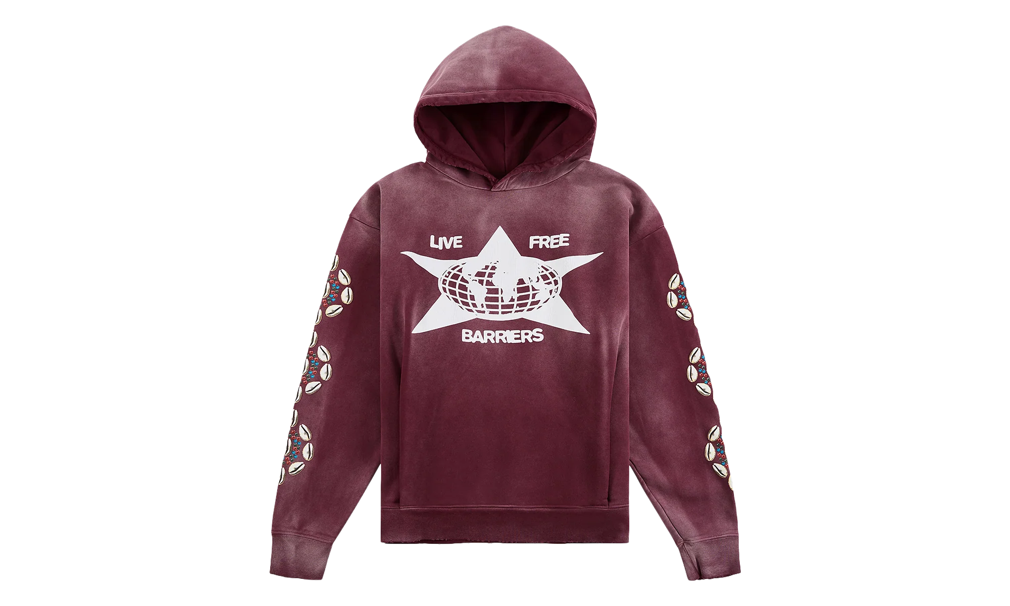 Cowrie Shell Hoodie "Maroon" BAR22