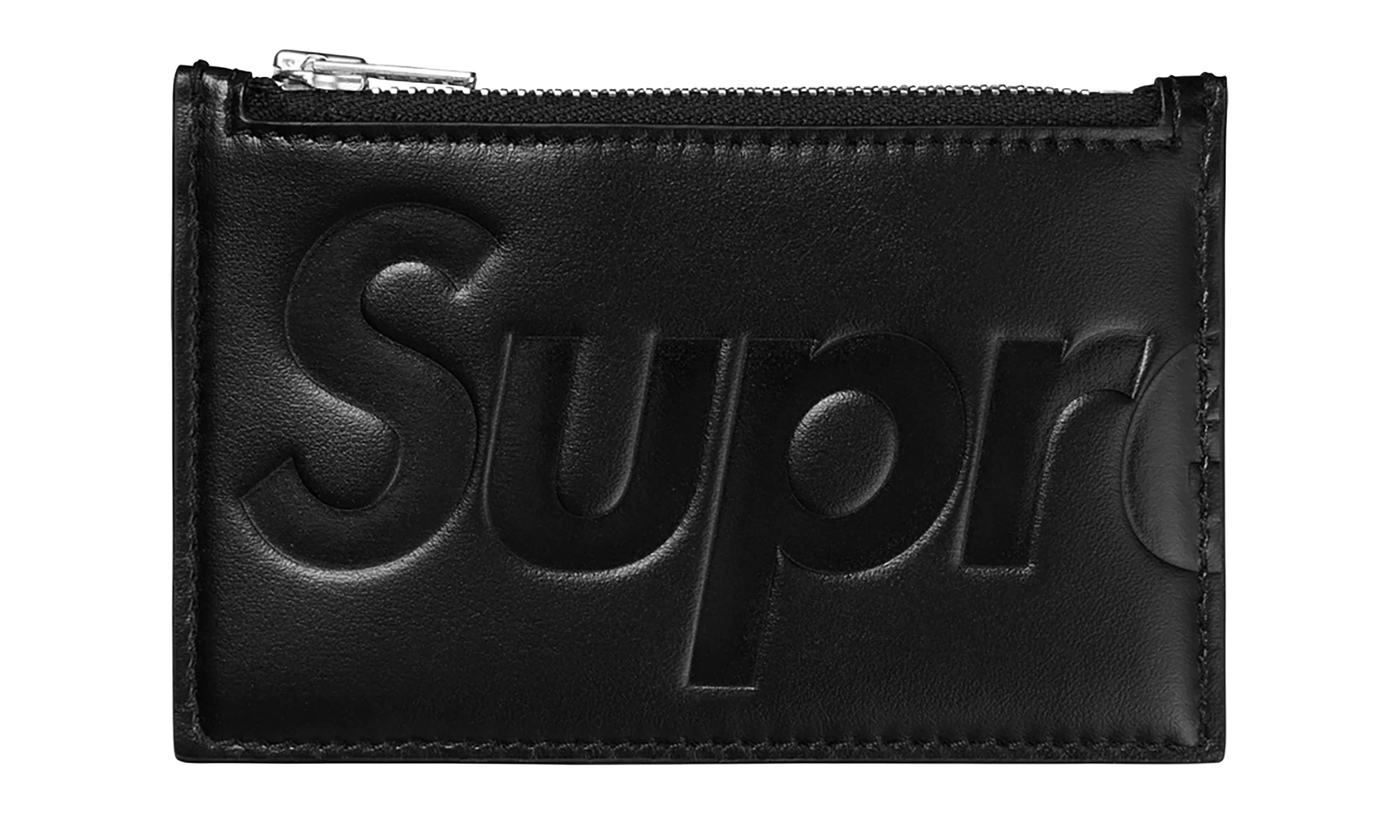 Leather Zip Card Holder "FW25 - Black" SU27093
