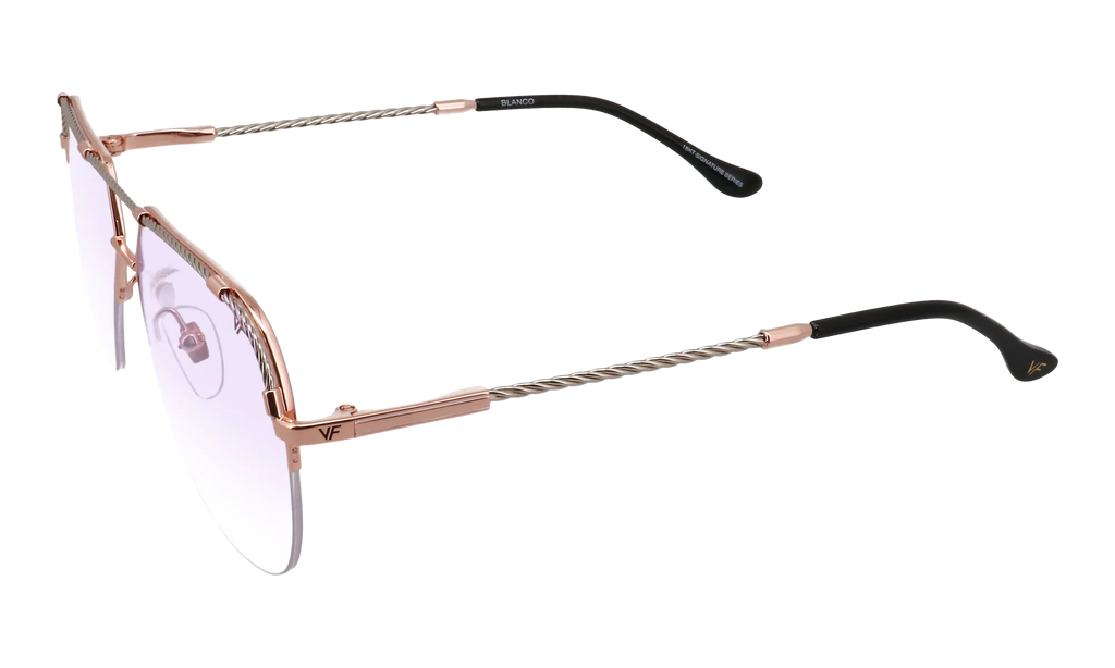 Blanco Half Rim 24KT Two-Tone "Rose / White Gold / Purple Gradient Photochromatic" HRBA2 0009 2D3