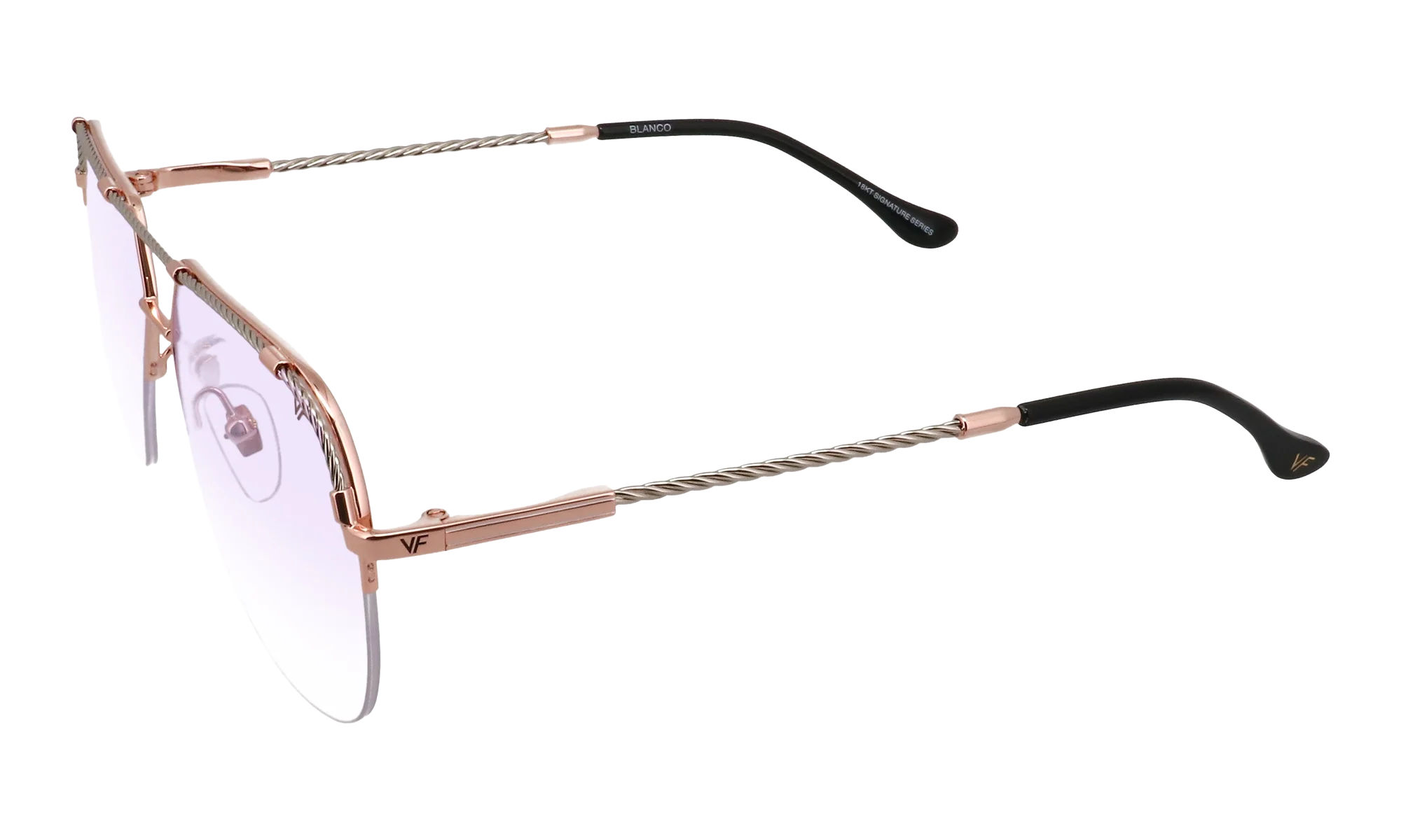 Blanco Half Rim 24KT Two-Tone "Rose / White Gold / Purple Gradient Photochromatic" HRBA2 0009 2D3