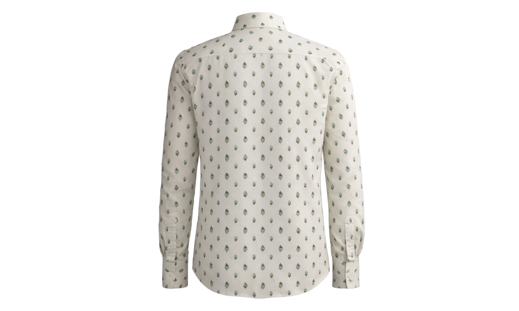 Peacock Long-Sleeve Shirt "Ivory / Green" Y0M06223JA IVG