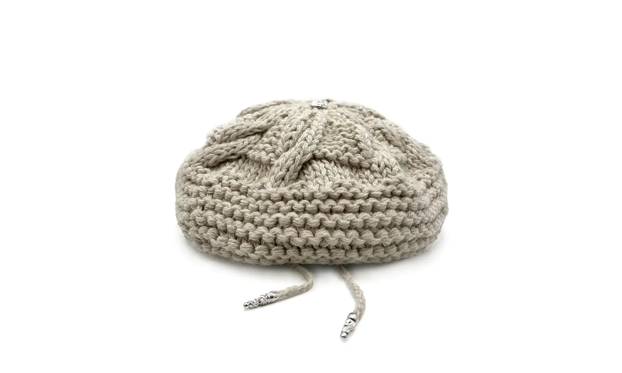 cashmere cross button beret "Bone" CHRM0661