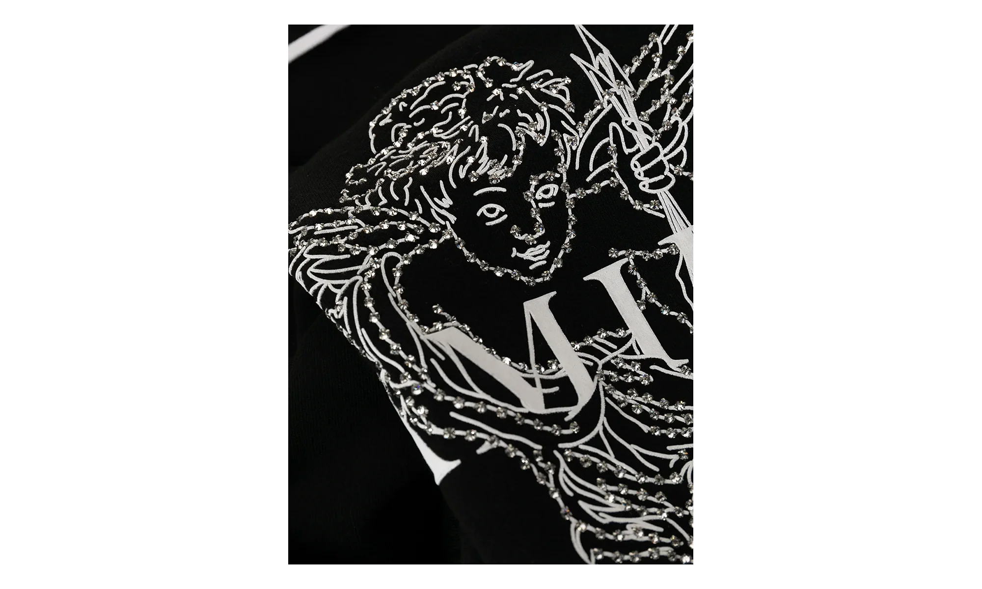 Crystal Outline Cherub Sweatpants "Black" MJSP017 001