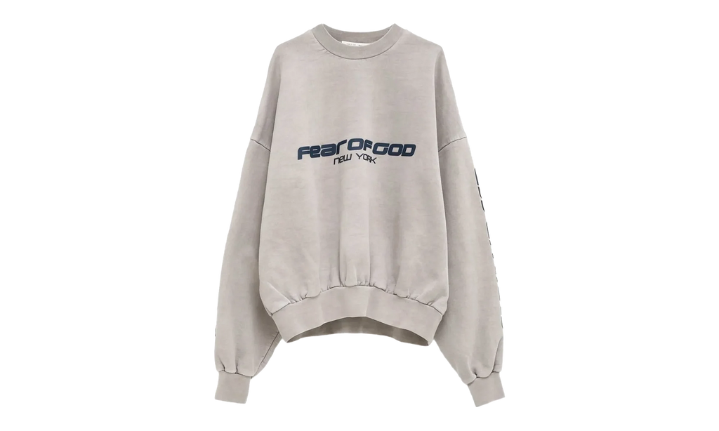 New York Heavy Fleece Cropped Sweatshirt "Smoke Grey" 192HO256891F