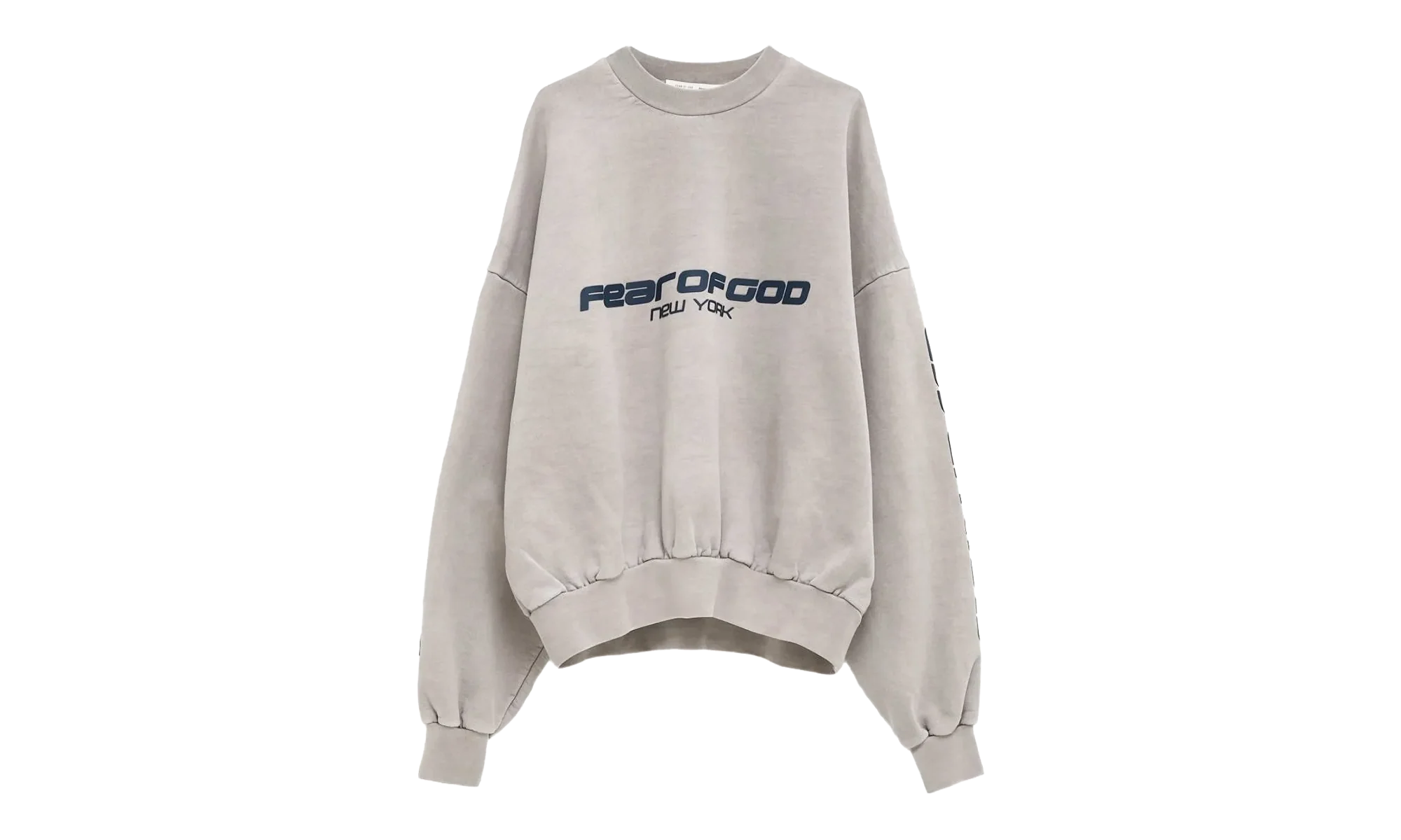 New York Heavy Fleece Cropped Sweatshirt "Smoke Grey" 192HO256891F