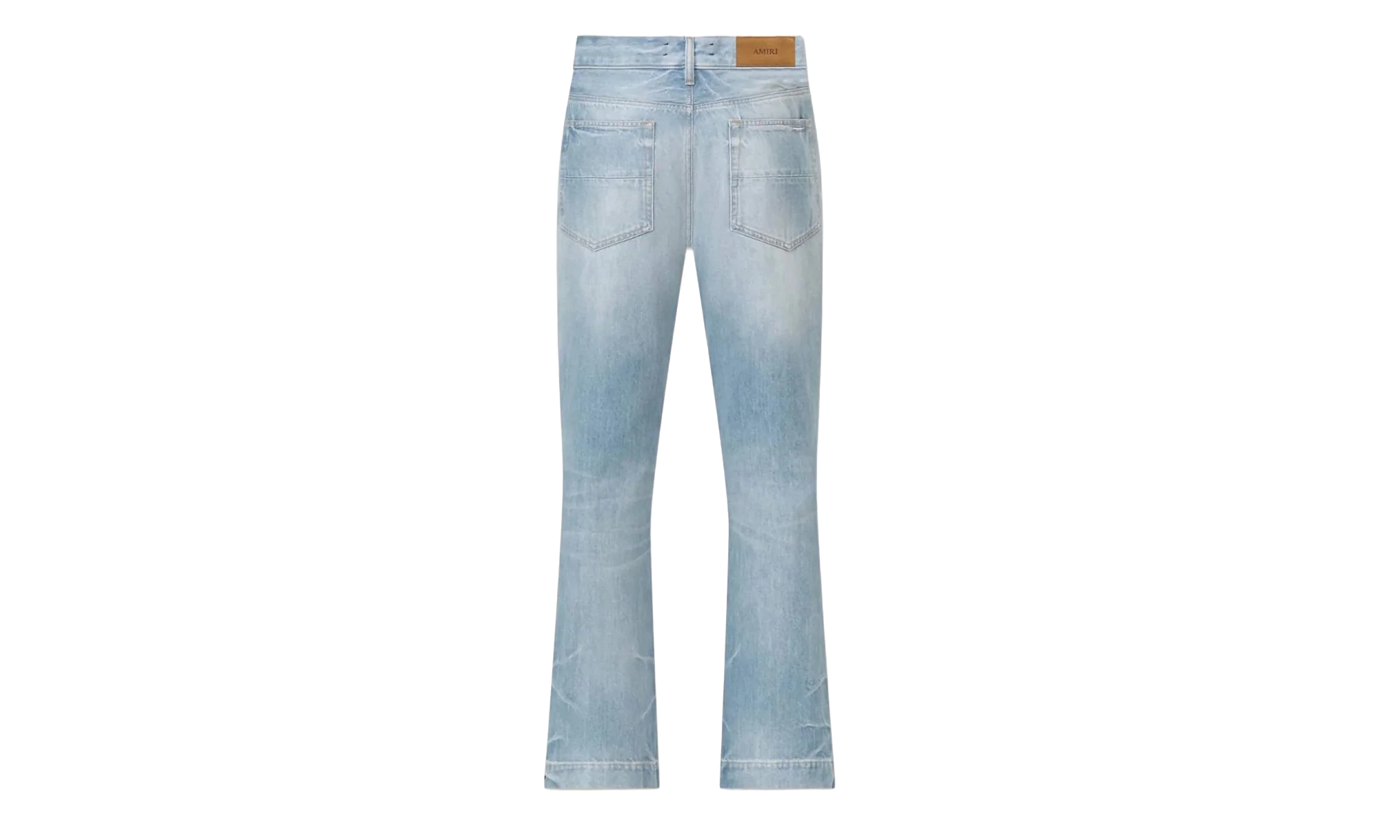 Long Straight Flare Jeans "Medium Indigo" WDR006 497 BLUE