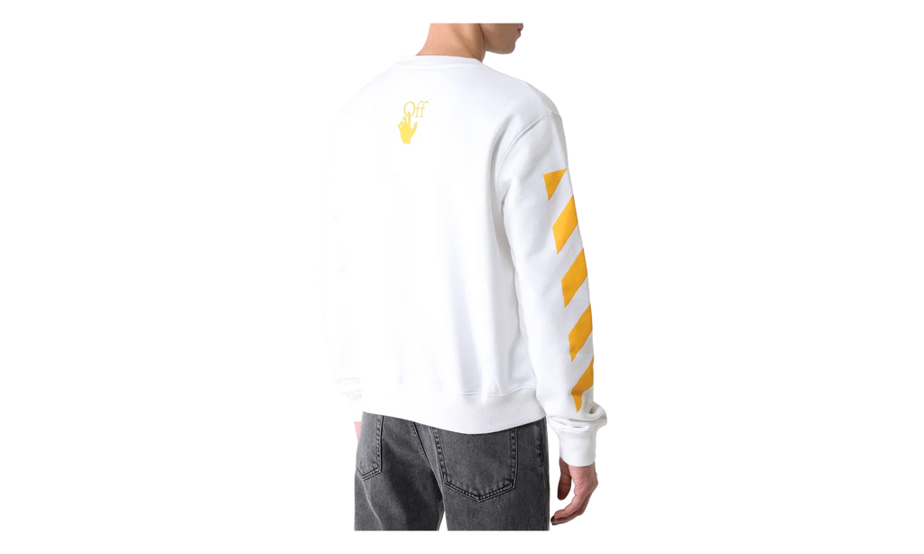 Caravaggio Print Slim Fit Sweatshirt "Saint Jerome Writing - White / Yellow" OMBA025F21FLE0090184