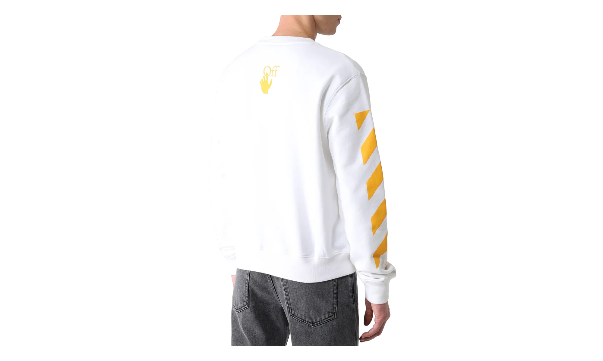 Caravaggio Print Slim Fit Sweatshirt "Saint Jerome Writing - White / Yellow" OMBA025F21FLE0090184