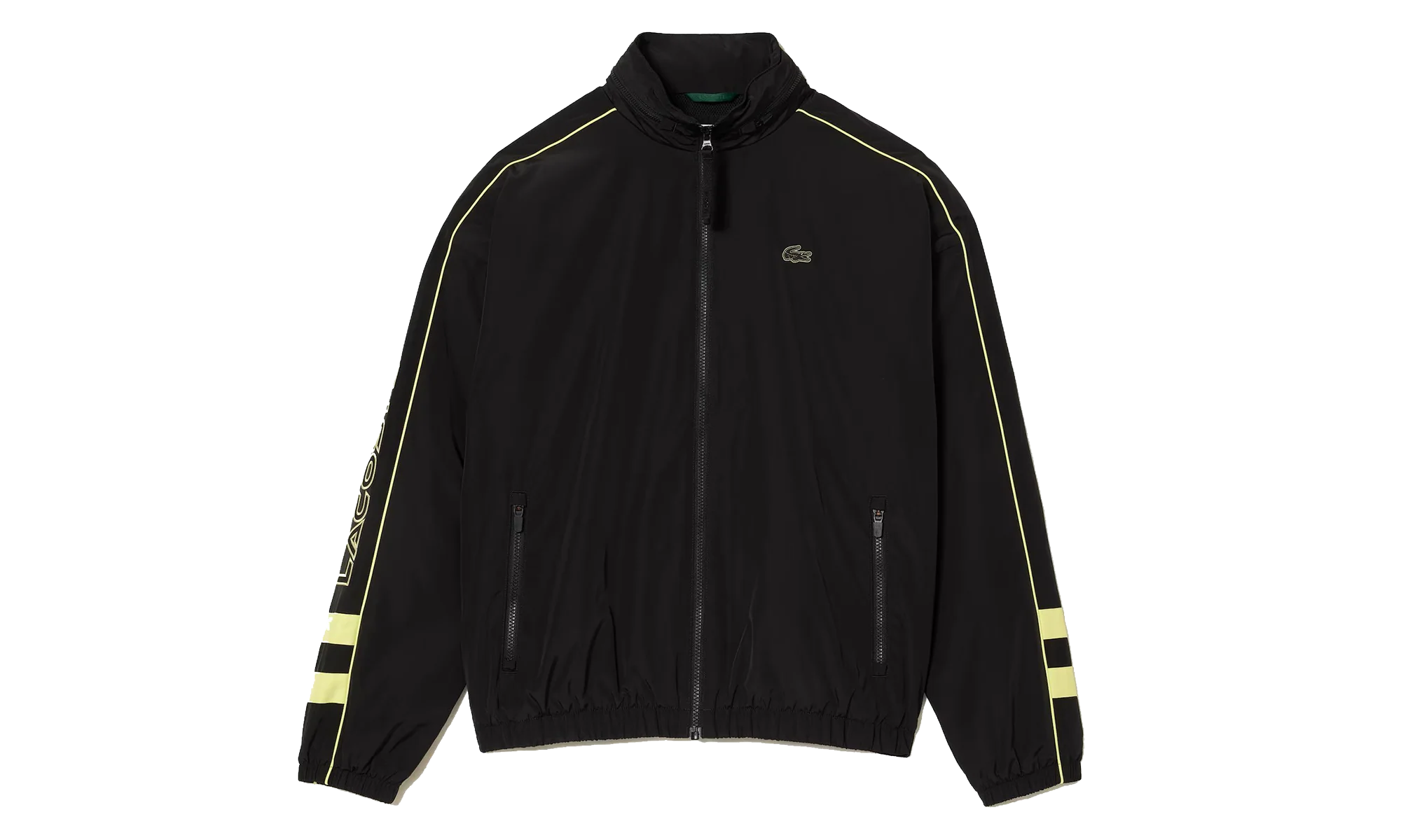 Contrast Water Resistant Zipped Taffeta Jacket "Black / Yellow" BH1607 6TV