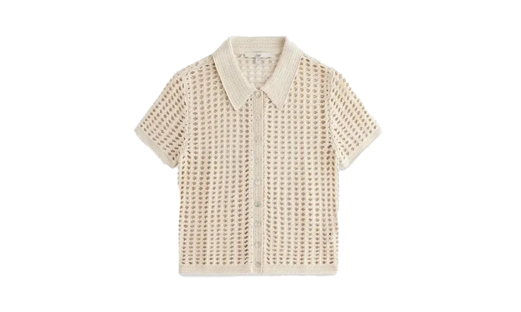 Rhea Knit Polo Top WMNS "Beige" khw030532 105